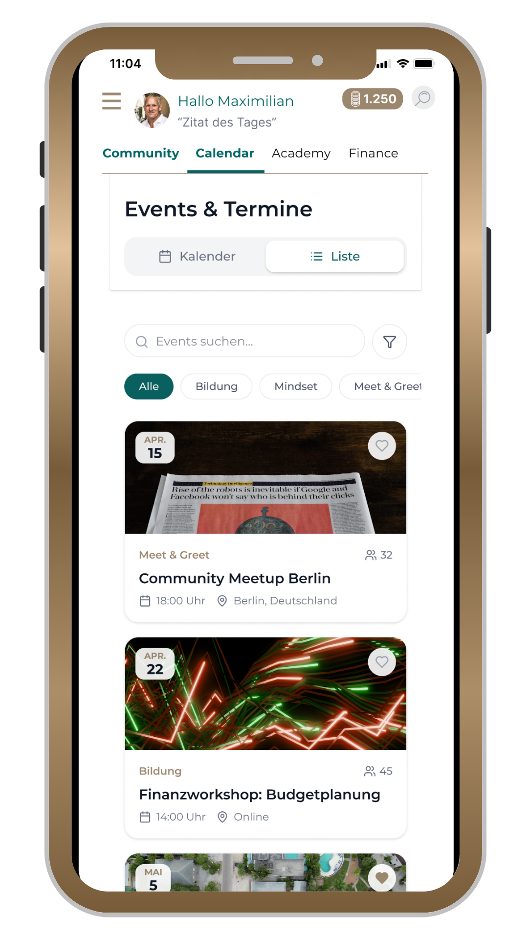 DARIA App – Events & Termine